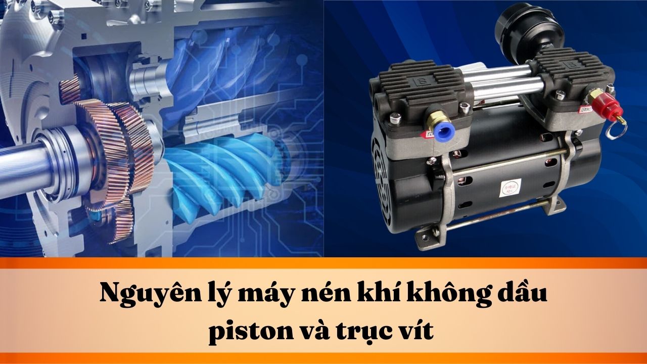 Nguyên lý máy nén khí không dầu piston và trục vít