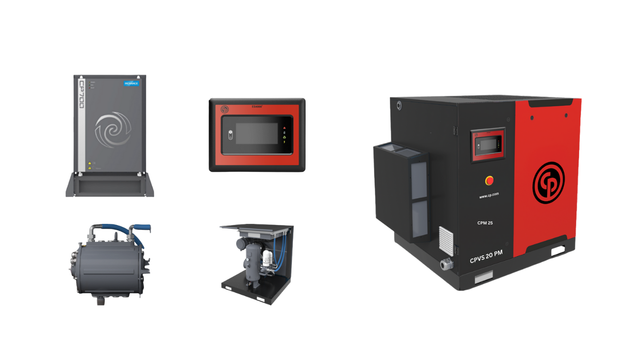 Máy nén khí trục vít biến tần Chicago 15kW, model CPVS 20 PM