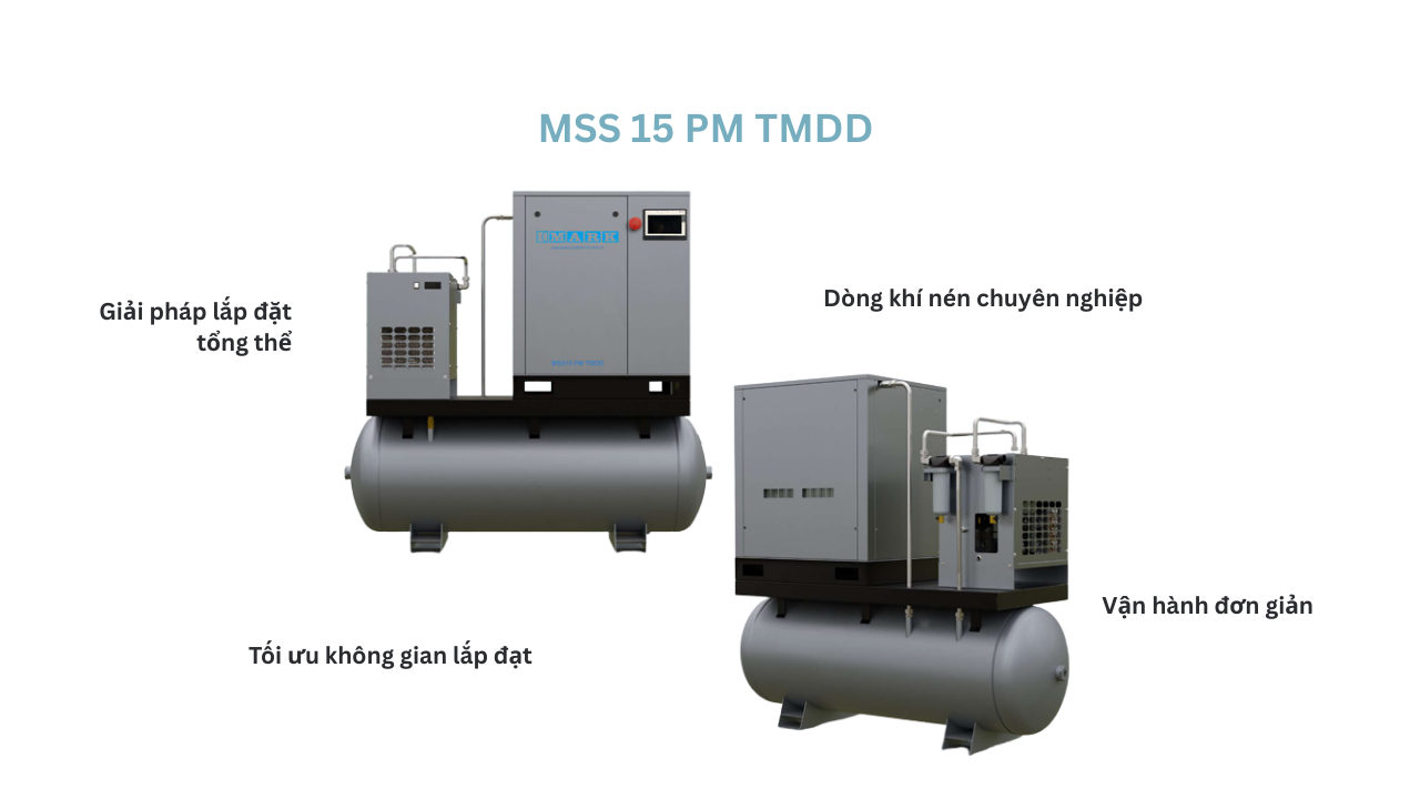Máy nén khí trục vít biến tần Mark 15kW – model MSS 15 PM TMDD